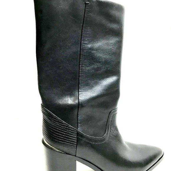 Steve Madden Black Leather Boots - Picture 1 of 5